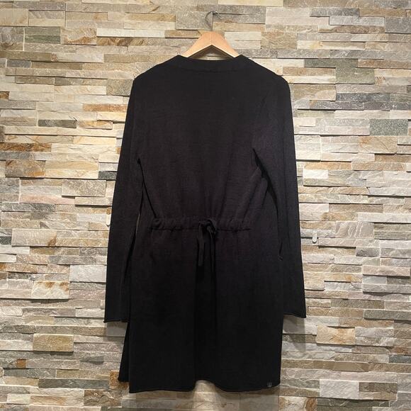 Barefoot Dreams M Black Cardigan | CozyChic Ultra Lite, Duster, Drawstring - Picture 5 of 10
